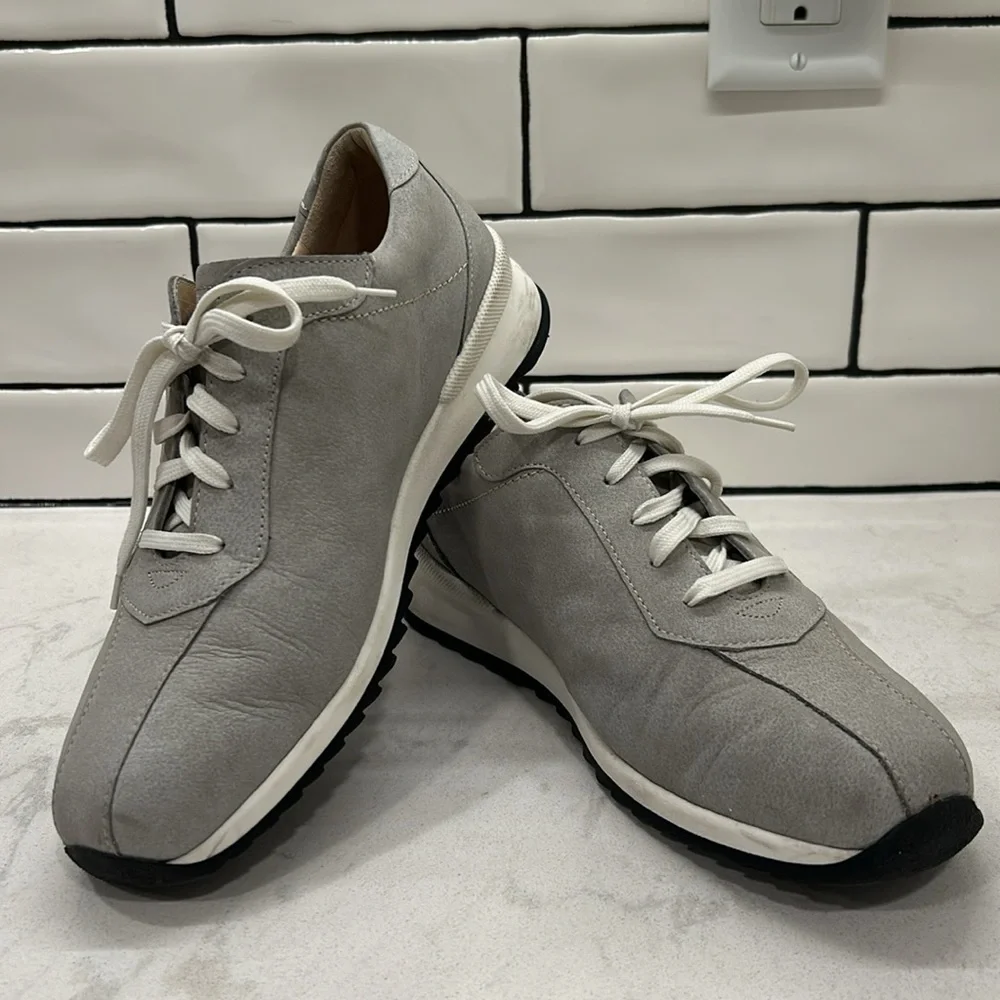Finn Comfort Sarnia Nero Suede Leather Grey Sneakers Shoes Women’s 7.5